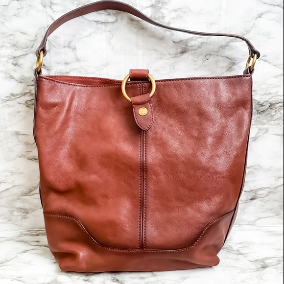 Frye Handbags - Frye Ring Hobo Cognac Brown Leather Handbag